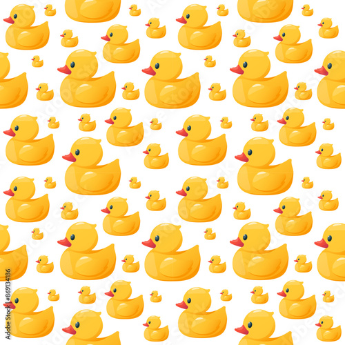 seamless pattern with rubber duckies