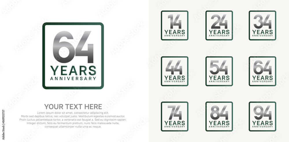 anniversary set logo style with green and silver color for company celebration moment anniversary set logo style with green and silver color for company celebration moment
