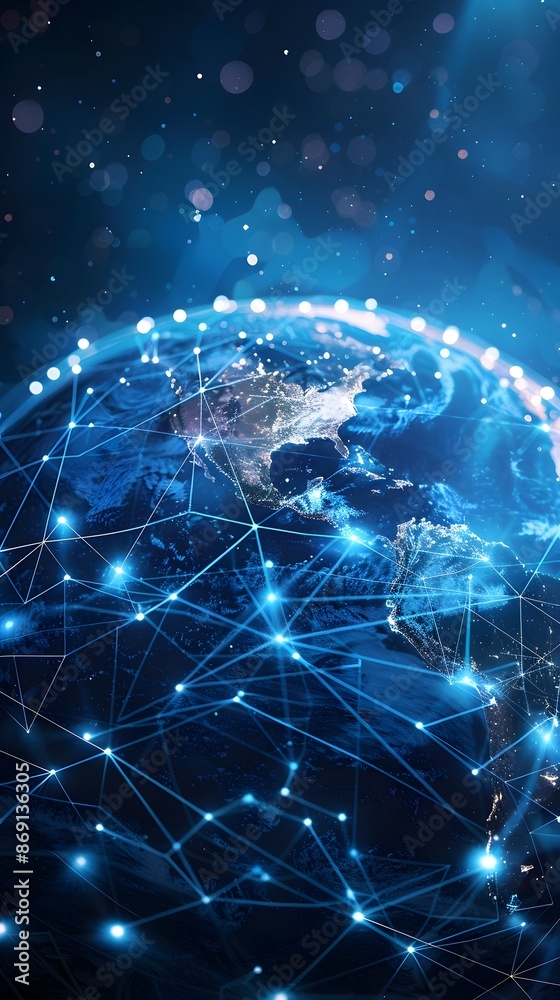 Digital World Globe Concept of Global Network and Connectivity on Earth High Speed Data Transfer Digital World Globe Concept of Global Network and Connectivity on Earth High Speed Data Transfer