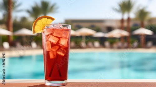 Refreshing Drink by the Pool