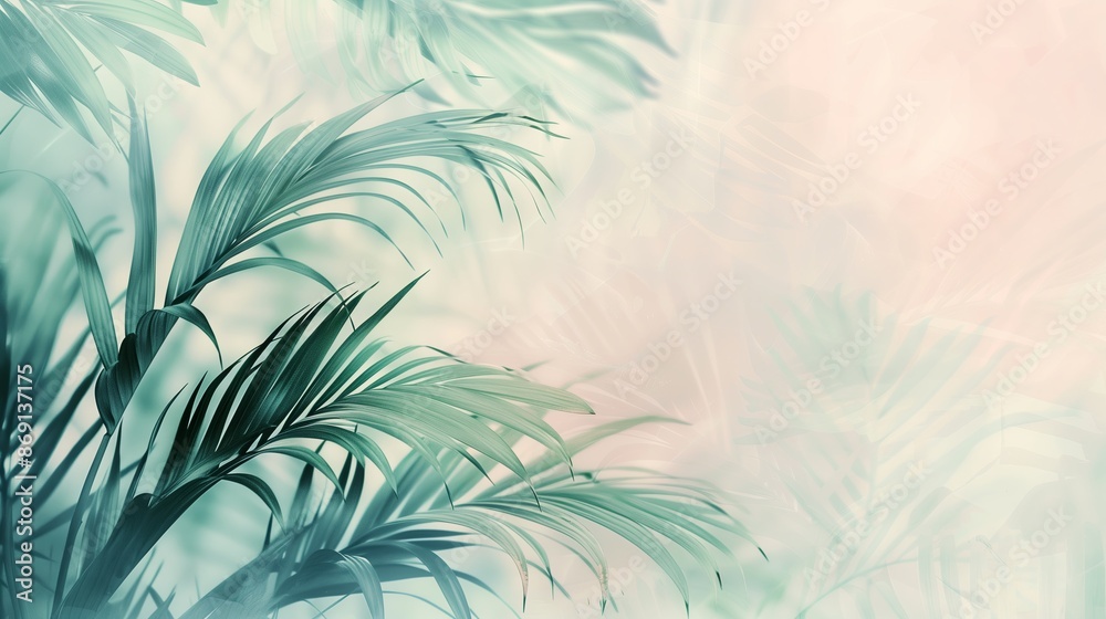 Tropical palm leaves with a vibrant and colorful abstract background. Perfect for modern and trendy Tropical palm leaves with a vibrant and colorful abstract background. Perfect for modern and trendy