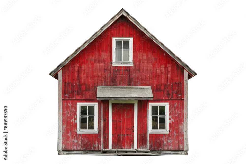 Red wooden house isolated on transparent background Red wooden house isolated on transparent background