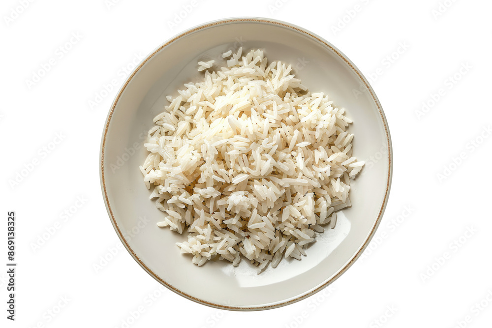 Rice in a plate isolated on transparent background Rice in a plate isolated on transparent background