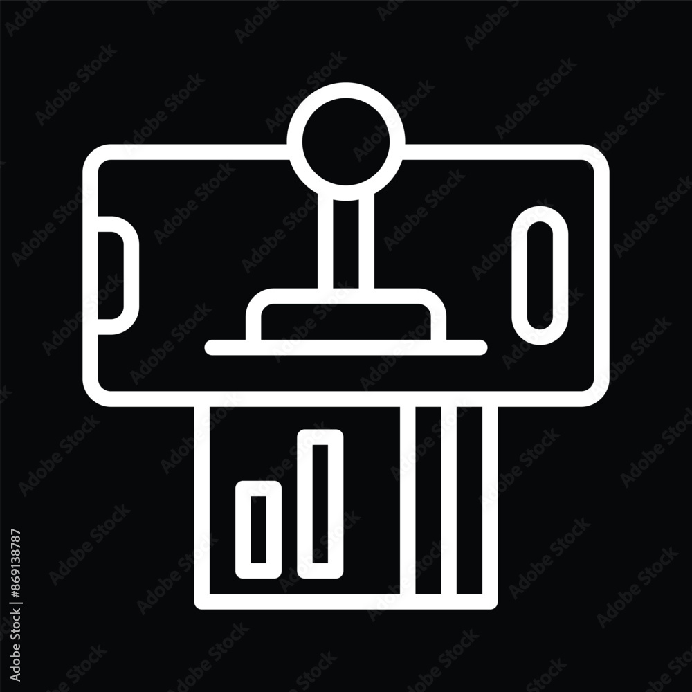 White Scale Weight Machine Line Art Icon White Scale Weight Machine Line Art Icon