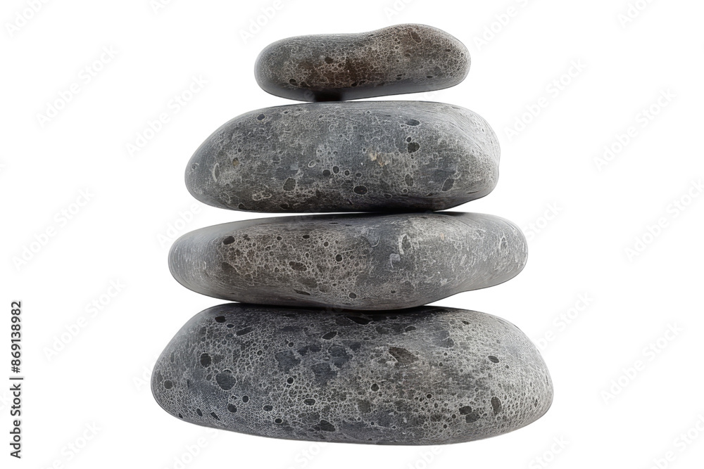 Stack of zen stone isolated on transparent background Stack of zen stone isolated on transparent background