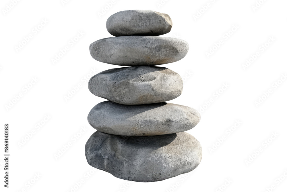 Stack of zen stone isolated on transparent background Stack of zen stone isolated on transparent background