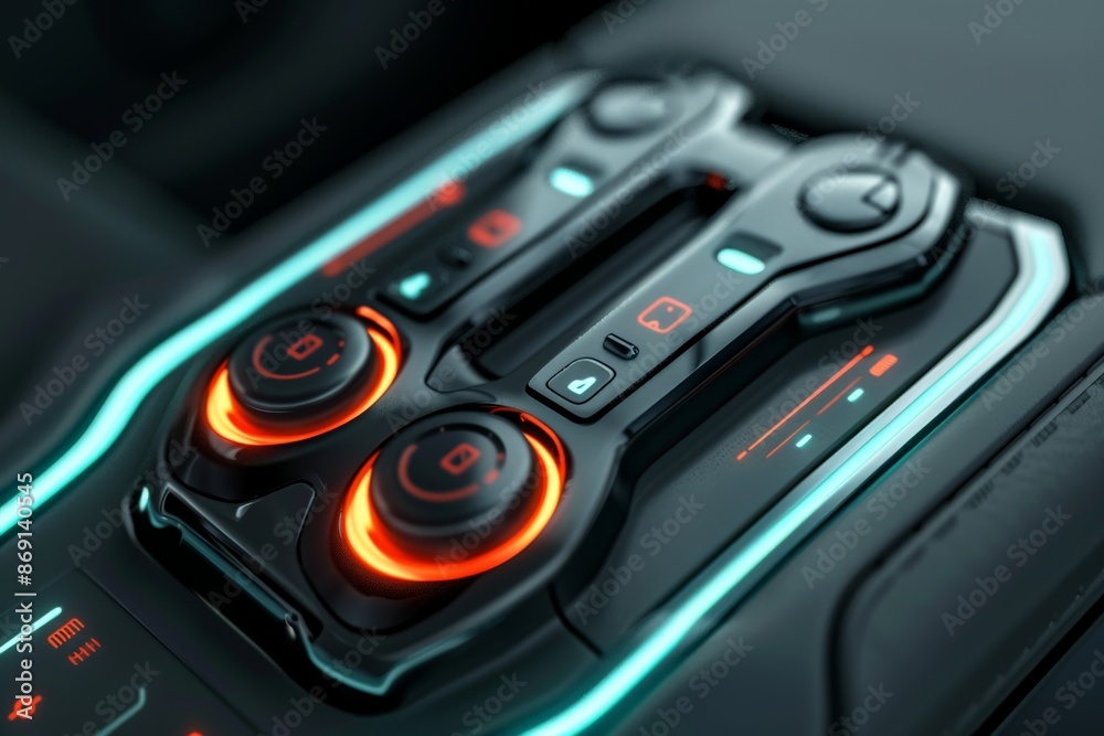 Fototapeta premium futuristic car interior controls
