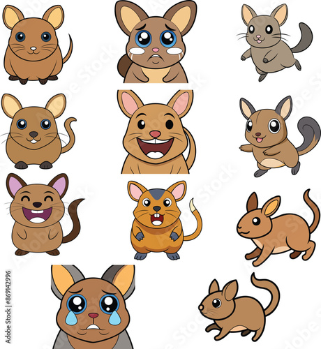 Degu   flat design ,animal vector design