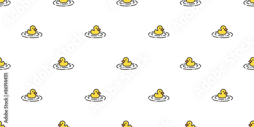 duck seamless pattern swimming lake cartoon rubber duck chicken bird vector pet wrapping paper scarf isolated doodle animal farm tile wallpaper repeat background illustration design