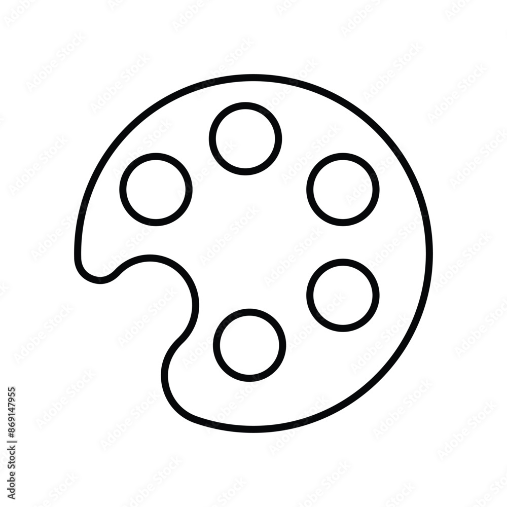 Fototapeta premium color palette icon with white background vector stock illustration