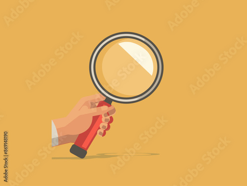 Inspecting Products: A Magnifying Glass Symbol of Buyer Scrutiny and Evaluation