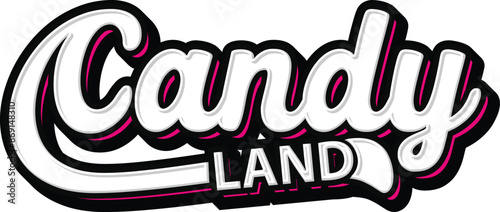 Candy Land Hand lettering Typography vector template