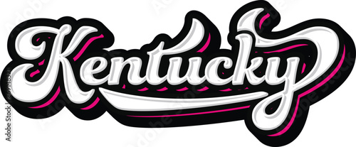 Cuadro en lienzo kentucky Hand lettering Typography vector template