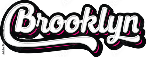 Brooklyn Hand lettering Typography vector template