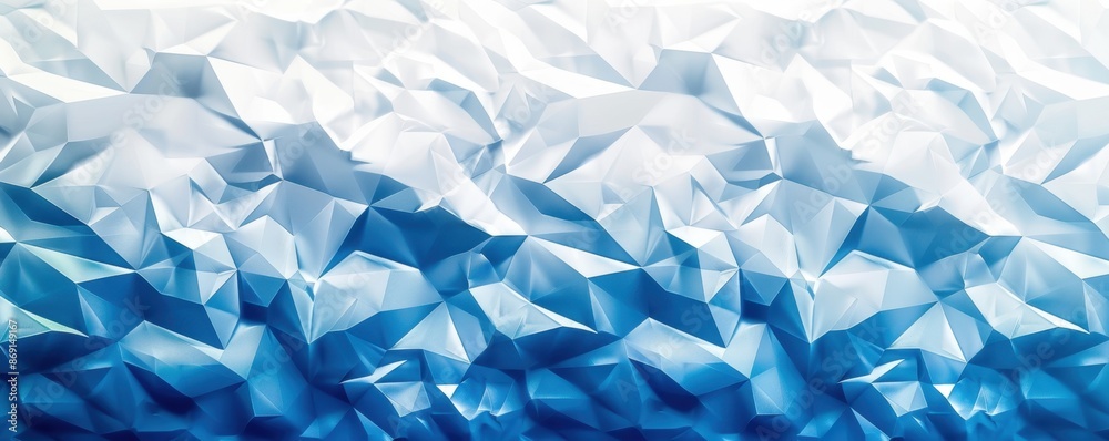 White and blue geometric pattern, sharp and sleek, glossy texture, ideal for modern luxury backgrounds, Modern, Pure white and blue, Digital