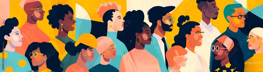people of different nationalities in vector graphics style,lifestyle, office work
