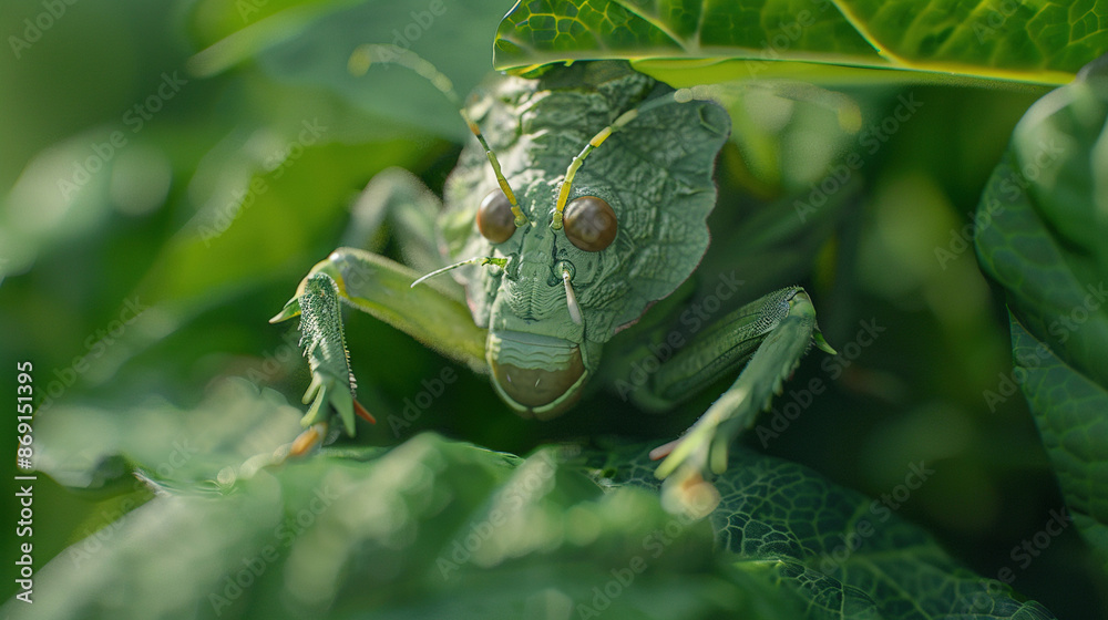 Mastery of Disguise: Leaf Insect Blend Among Lush Foliage Mastery of Disguise: Leaf Insect Blend Among Lush Foliage