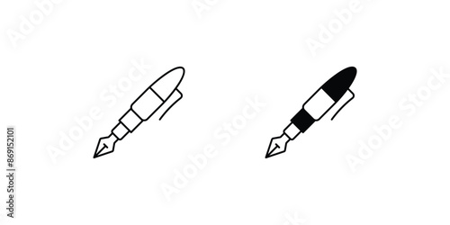 fountain pen icon with white background vector stock illustration