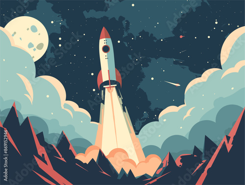 Rocket Launch: An Animated Exploration into the Uncharted Cosmic Frontier