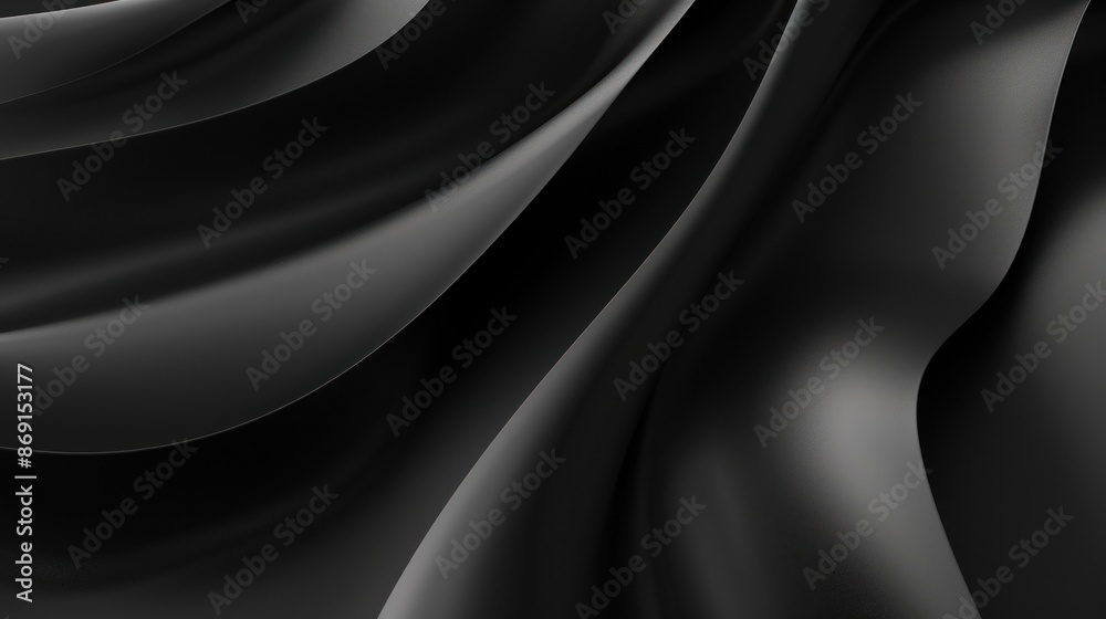 Abstract black flowing fabric with smooth curves Abstract black flowing fabric with smooth curves
