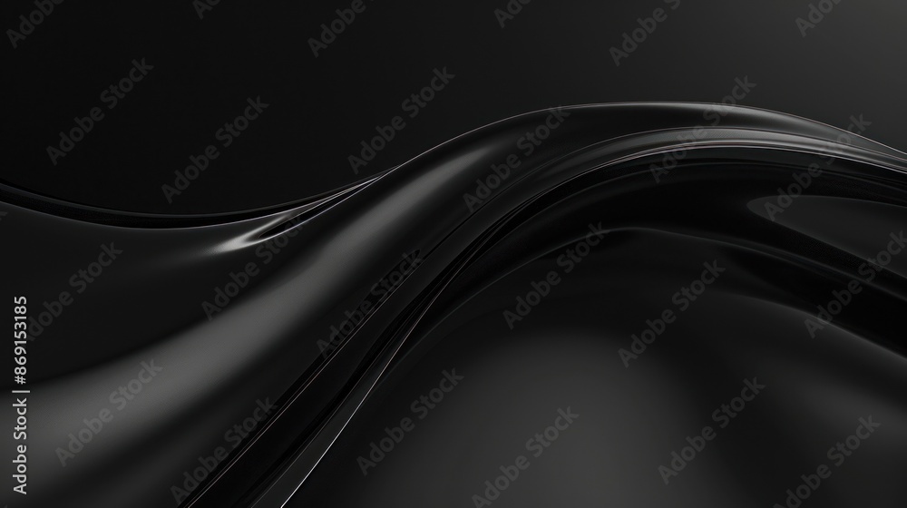 Abstract black shapes in smooth curved fabric form Abstract black shapes in smooth curved fabric form