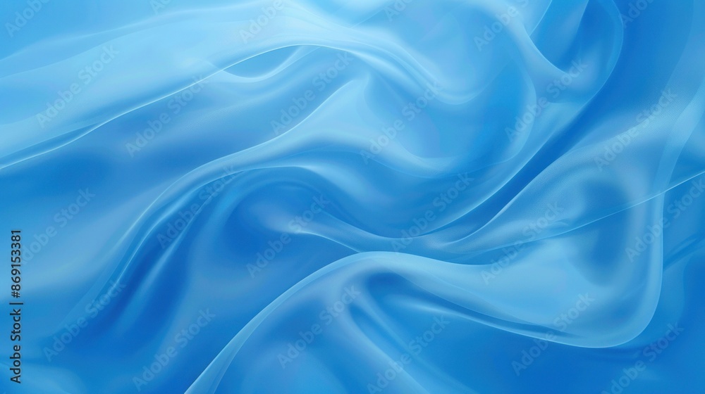 Fototapeta premium Soft gradient light blue fabric with gentle waves