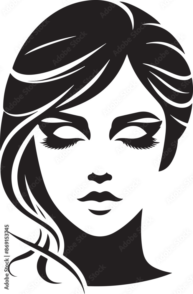 Woman beauty face silhouette vector illustration on transparent background Woman beauty face silhouette vector illustration on transparent background