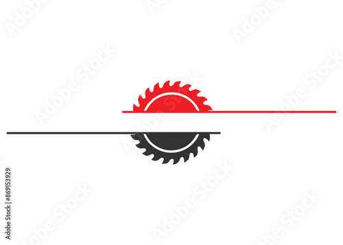 Minimal and professional Saw blade logo design template. Simple woodworking logo