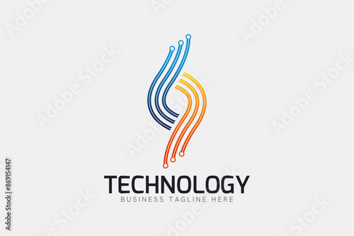 Free Download Letter s logo, technology logo design template - GFXLoad