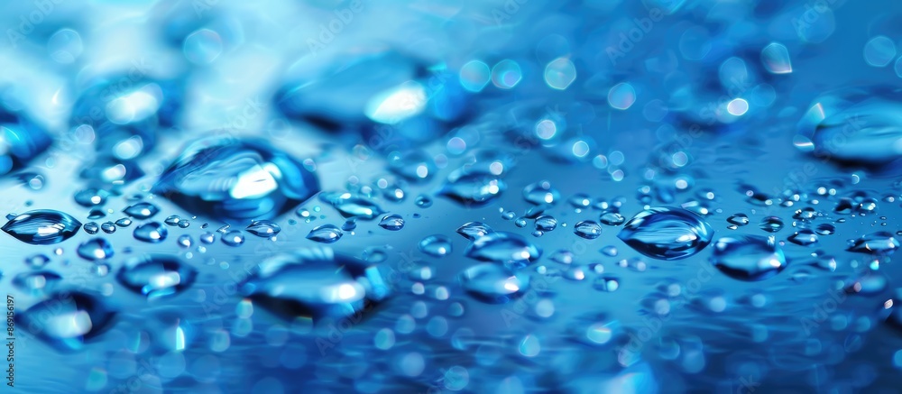 Background of blue water droplets Background of blue water droplets