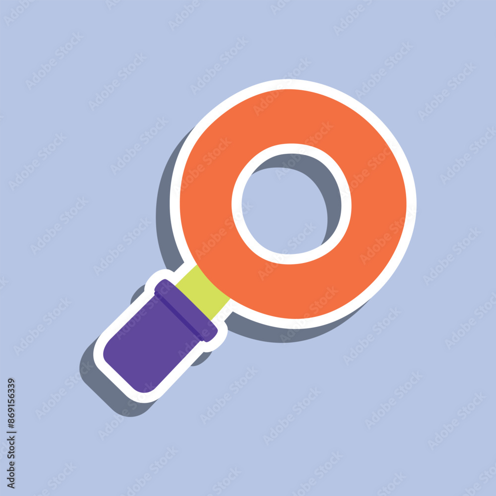 Loupe stickers icon, magnifying glass icons for school supplies Loupe stickers icon, magnifying glass icons for school supplies