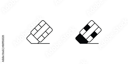 eraser icon with white background vector stock illustration