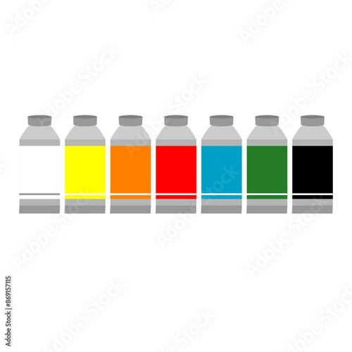 絵の具　チューブ　セット　カラフル　アート　アイコン　イラスト