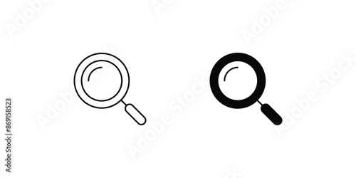 magnifying class icon with white background vector stock illustration