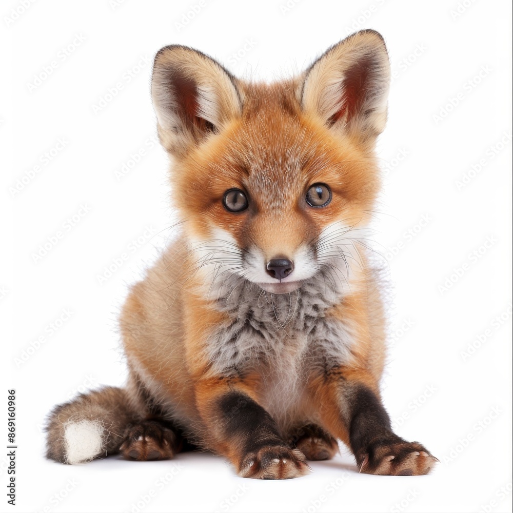 Obraz premium baby fox isolated on white background, high quality 