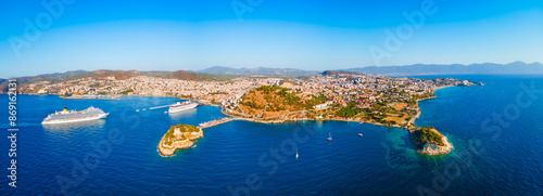 Bild auf Leinwand Kusadasi city aerial panoramic view in Aydin Province, Turkey