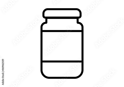 Icono negro de bote con tapa