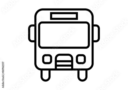 Icono negro de autobuses urbano en fondo blanco