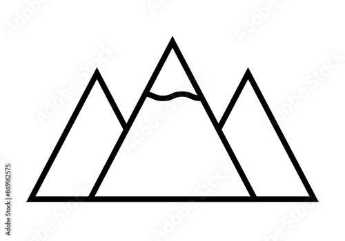 Icono negro de montañas o cumbres