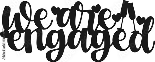 We Are Engaged Engagement Cake Topper