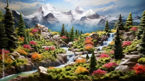 The image is of a beautiful mountain landscape. photo