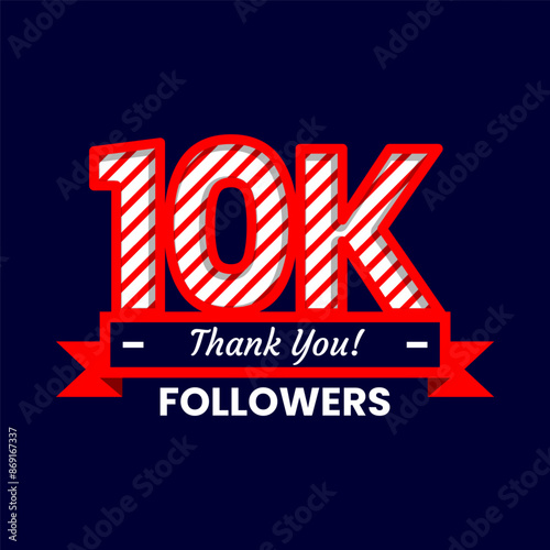 Thank You 10k Followers Banner with Vibrant and Colorful Decorative Elements