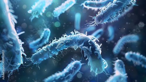 Legionella pneumophila Bacteria. Medical 3d illustration. photo