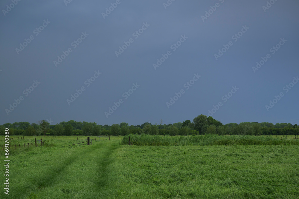 Storm clouds over green agricultural field Storm clouds over green agricultural field