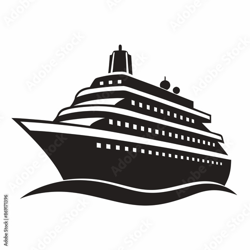 A cruise ship vector illustration