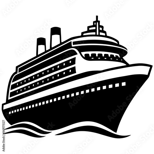 A cruise ship vector illustration