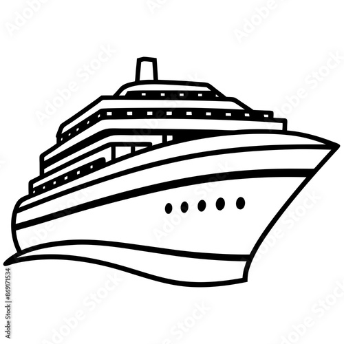 A cruise ship vector illustration