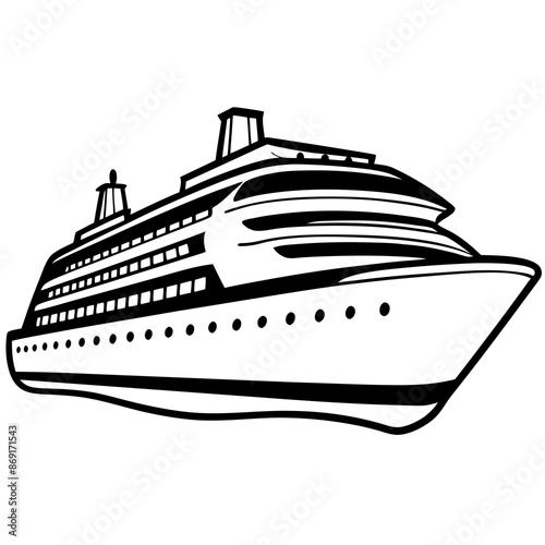 A cruise ship vector illustration