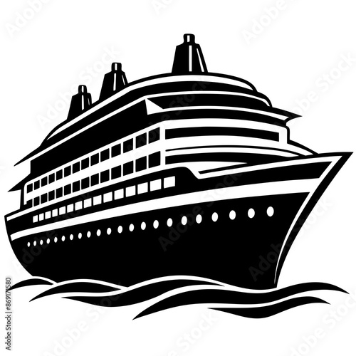 A cruise ship vector illustration