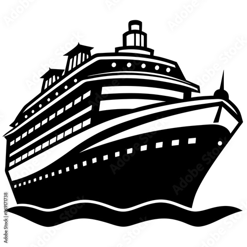 A cruise ship vector illustration